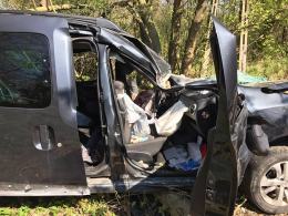 Auto uderzyło w drzewo, interweniował śmigłowiec LPR