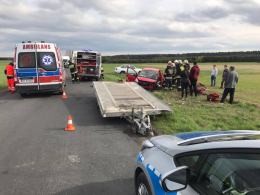 Laweta odczepiła się w czasie jazdy, kobieta została ranna