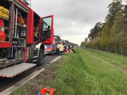 Siedem osób rannych w wypadku na A4. W akcji śmigłowiec LPR.