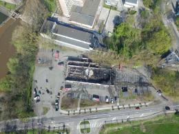 2 miliony zł strat po pożarze Biedronki. Zobacz zdjęcia z drona.