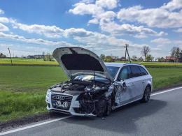 Wypadek pod Olesnem, w akcji śmigłowiec LPR