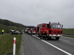 Dachowanie na autostradzie A4