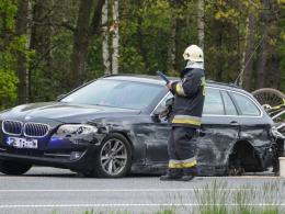 Wystrzał opony przyczyną kolizji na autostradzie