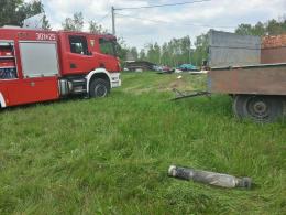 Pożar wiaty z drewnem w Biestrzynniku