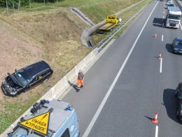 Zaśnięcie 52-latka przyczyną wypadku na autostradzie A4