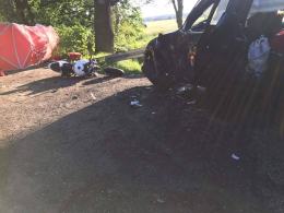 Tragiczny wypadek motocyklisty przed Dąbrową.