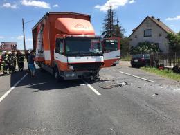 Wypadek na DW 414 we Wrzoskach. Zderzenie TIR-a z osobówką