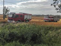 Duży pożar jęczmienia w Dobiercicach
