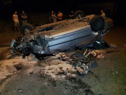 Dachowanie bmw w Bogacicy. Kierowca sam wyszedł z auta i oddalił się