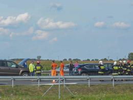 Zderzenie 6 samochodów na autostradzie A4