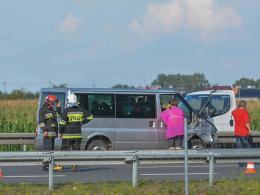 Zderzenie 6 samochodów na autostradzie A4