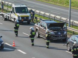 Zderzenie 6 samochodów na autostradzie A4