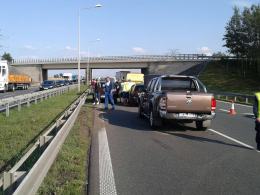 Zderzenie 6 samochodów na autostradzie A4