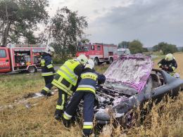 Dachowanie hondy pomiędzy Raszową a Leśnicą