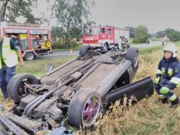 Dachowanie hondy pomiędzy Raszową a Leśnicą