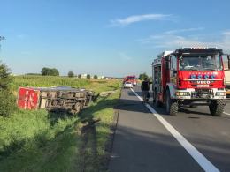 Kierowca ciężarówki poszkodowany w wypadku niedaleko Kluczborka