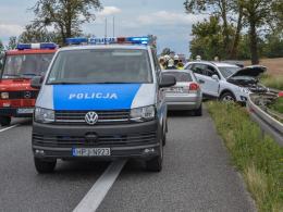 Wahadło przy wylocie z Opola. Zderzenie opla i forda