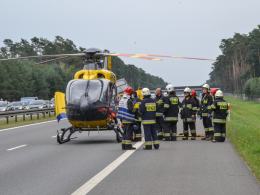 Volvo i volkswagen zderzyły się na autostradzie A4