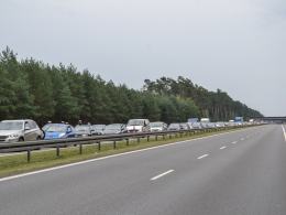 Volvo i volkswagen zderzyły się na autostradzie A4