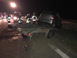 5 samochodów rozbitych na autostradzie