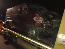 5 samochodów rozbitych na autostradzie