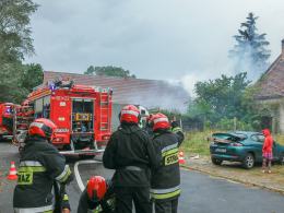 Pożar stolarni w Lewinie Brzeskim