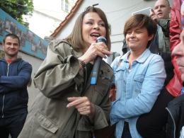 Izabela Trojanowska odcisnęła dłonie w Opolskiej Alei Gwiazd