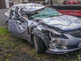 Dachowanie mazdy na autostradzie A4