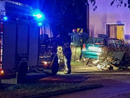 Kierowca osobówki wjechał w dom w Michałowie