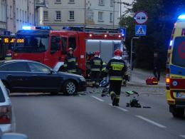 Zderzenie audi z motocyklem na Piastowskiej