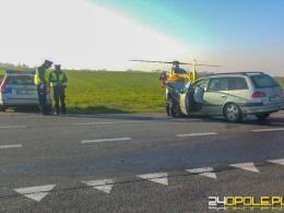 Wypadek Ligota Dolna. Kierowca z dwuletnim dzieckiem trafili do szpitala
