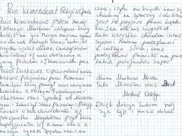 List, który wysłała mama Markusa do komendanta miejskiego policji w Opolu.