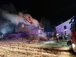 Pożar domu jednorodzinnego przy ulicy Górnej