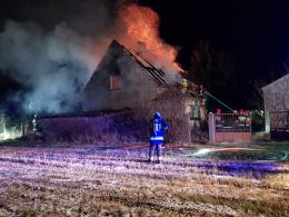 Pożar domu jednorodzinnego przy ulicy Górnej