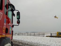 Wypadek na autostradzie A4. W akcji śmigłowiec LPR