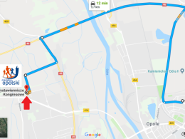 (Dojazd do biura zawodów w dniu maratonu)