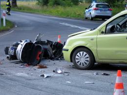 Śmigłowiec LPR wysłany do motorowerzysty rannego w wypadku