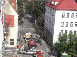 Pożar mieszkania na Kościuszki. Ewakuacja Ludzi