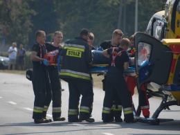 Motocyklista uderzył w ciężarówkę na Wrocławskiej.
