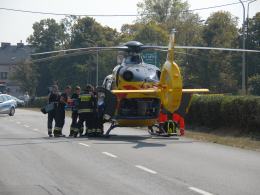 Motocyklista uderzył w ciężarówkę na Wrocławskiej.