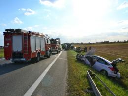 Zderzenie 3 pojazdów na obwodnicy Opola, 8 osób poszkodowanych