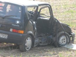 Groźny wypadek koło Zimnic Małych, Cinquecento wyrzucone daleko w pole