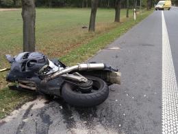 Wypadek z udziałem motocyklisty w Suchej