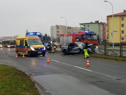 Zderzenie Mazdy z Kią na ulicy Sosnkowskiego
