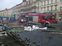 Pożar na budowie parkingu podziemnego