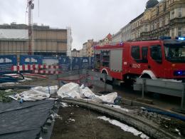 Pożar na budowie parkingu podziemnego