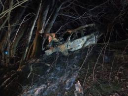 Wypadek samochodu w Prudniku. Auto po uderzeniu w drzewo rozpadło się na dwie części