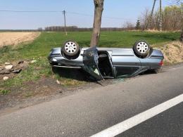 Peugeot dachował na DK46