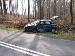 Kierowca Citroena zjechał z drogi i zderzył się z Volkswagenem