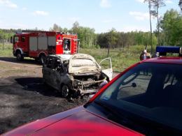 Tragedia pod Namysłowem. W spalonym aucie znaleziono ciała dwóch osób